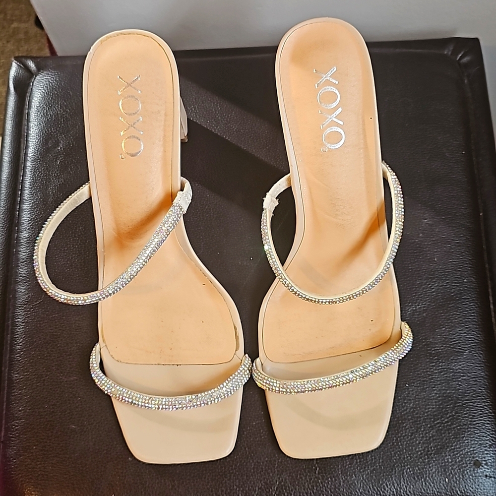 Xoxo Rhinestone Heeled Sandals